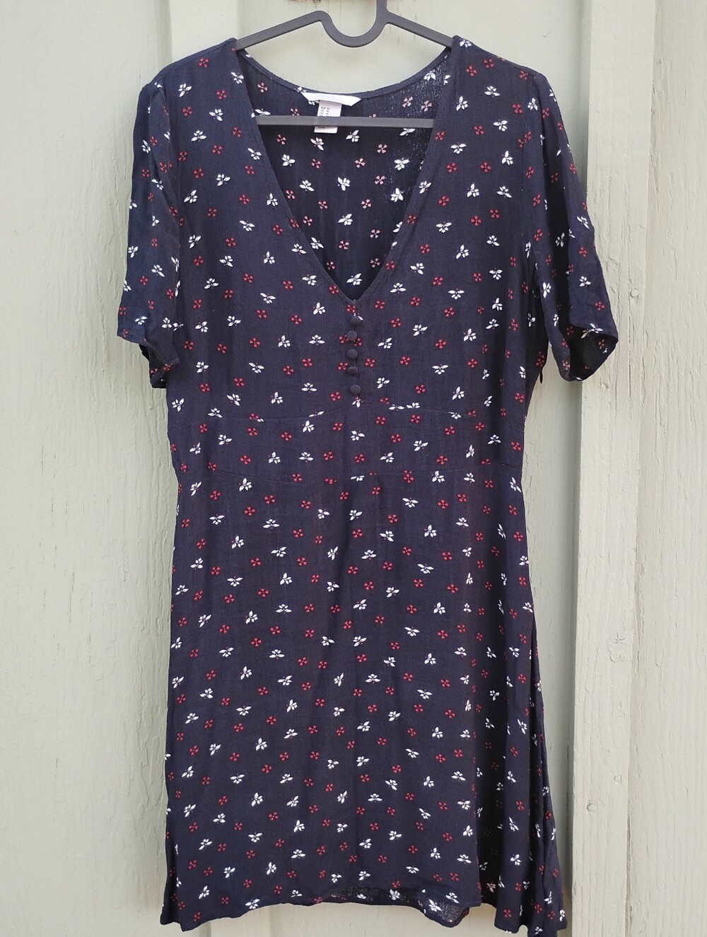 H&M Blue Floral Casual Dress Size 10